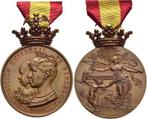 Bronze-medaille 1888 Spanien Alfons Xiii 1886-1931, Postzegels en Munten, Penningen en Medailles, Verzenden