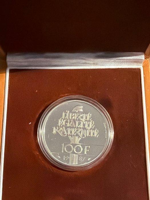 Frankrijk. 100 Francs 1987 La Fayette. Silver Proof (BE), Postzegels en Munten, Munten | Europa | Euromunten