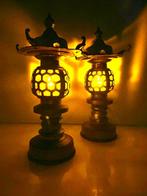 Set van zeskantige koperen thuisaltaarlantaarns — Taisho tot