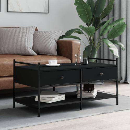 vidaXL Salontafel 99x50x50 cm bewerkt hout zwart, Huis en Inrichting, Tafels | Salontafels, Nieuw, Verzenden