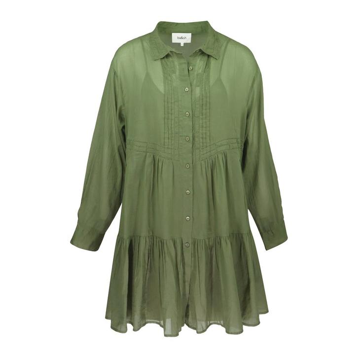 Ba&sh • korte kaki jurk Cosima • 36 (1), Kleding | Dames, Truien en Vesten, Groen, Nieuw, Maat 36 (S), Verzenden