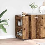 vidaXL Kast met wiel Oud hout 60 x 22 x 79 cm Bewerkt hout, Huis en Inrichting, Kasten | Overige, Verzenden, Nieuw