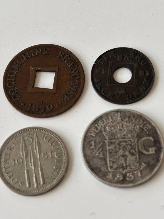 Franse Cochinchina, Hongkong, Nederland, Southern Rhodesia., Postzegels en Munten, Munten | Europa | Niet-Euromunten