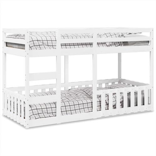 vidaXL Stapelbed massief grenenhout wit 80x200 cm, Huis en Inrichting, Slaapkamer | Bedden, Nieuw, Verzenden