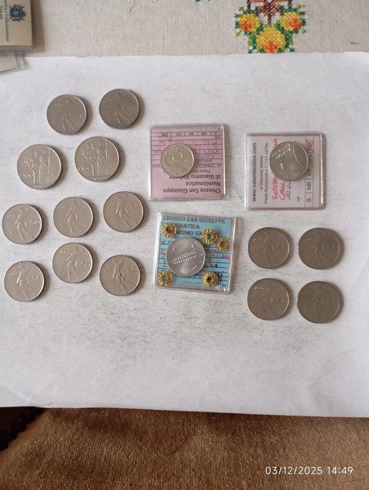 Italië, Republiek Lotto 17 pezzi, Postzegels en Munten, Munten | Europa | Niet-Euromunten