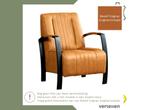 Leren fauteuil Glamour - Massif Cognac (cognac/oranje), Huis en Inrichting, Fauteuils, Nieuw, Ophalen of Verzenden, 50 tot 75 cm