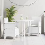 vidaXL Tuinstoelen met kussens 2 stuks Witte Poly Rattan, Tuin en Terras, Tuinstoelen, Verzenden, Nieuw
