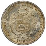 Peru. Dinero 1893 / TF - PCGS MS63, Postzegels en Munten