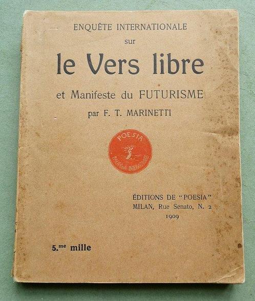 F.T. Marinetti - Enquête Internationale sur Le Vers Libre et, Antiek en Kunst, Antiek | Boeken en Manuscripten