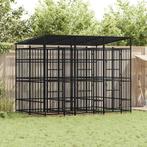 vidaXL Hondenkennel met dak 5,53 m² staal, Verzenden, Nieuw