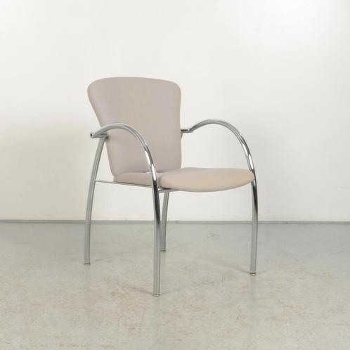 Vergaderstoel Frontseat - Lichtgrijs - 4-poot onderstel, Huis en Inrichting, Stoelen, Gebruikt, Ophalen of Verzenden