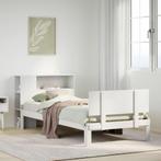 vidaXL Bed met boekenkast zonder matras grenenhout wit, Huis en Inrichting, Verzenden, Nieuw