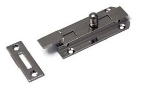 Profielschuif met bocht vernikkeld 80 x 35 mm, Doe-het-zelf en Bouw, Hang- en Sluitwerk, Klink of Kruk, Nieuw, Overige materialen