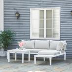 Tuinmeubels - Crème Wit - Aluminium - L-vorm, Tuin en Terras, Tuinsets en Loungesets, Ophalen of Verzenden, Nieuw