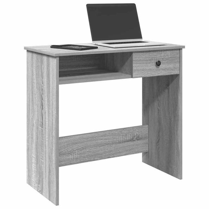 vidaXL Bureau 80x40x75 cm bewerkt hout grijs sonoma, Huis en Inrichting, Bureaus, Nieuw, Verzenden