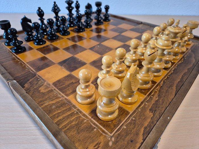 Schaakspel - Coffee house - Hout, Antiek en Kunst, Curiosa en Brocante