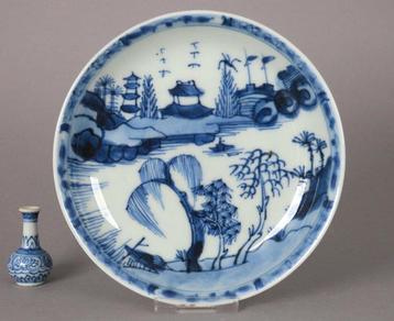 Kangxi (1662-1722) - Artemisia Mark - Bord - Pagoda, Houses,, Antiek en Kunst