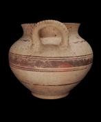 Oud Grieks Myceens krater met zigzag- en cirkelmotieven -