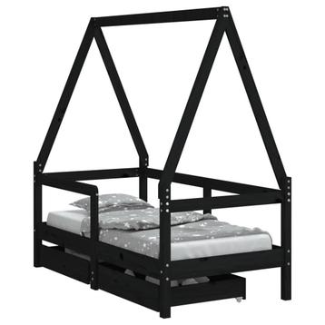 Kinderbed 70x140 Zwart Grenen | Retour Deal | -35% beschikbaar voor biedingen