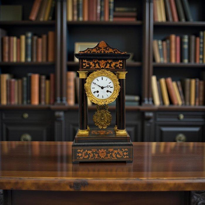 Portico klok Louis Philippe Hout - 1850-1900, Antiquités & Art, Antiquités | Horloges