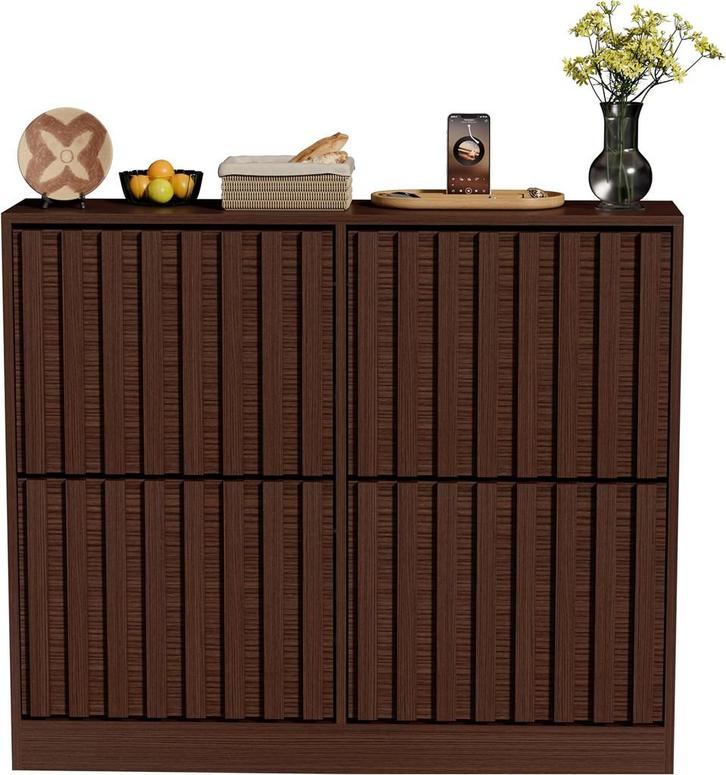 Schoenenkast - Schoenenrek - 102x24x86,5 cm - Bruin - UEV, Maison & Meubles, Armoires | Casiers, Envoi