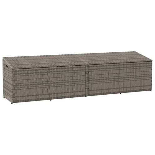 vidaXL Tuinbox 220x50x58 cm poly rattan grijs, Tuin en Terras, Bergingen en Tuinkasten, Nieuw, Verzenden