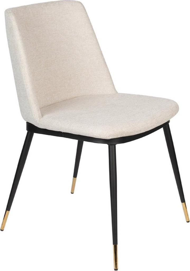 2dekans | Eetkamerstoel Beige Stof - 63x49,6x80cm - Lionel -, Huis en Inrichting, Stoelen, Ophalen of Verzenden