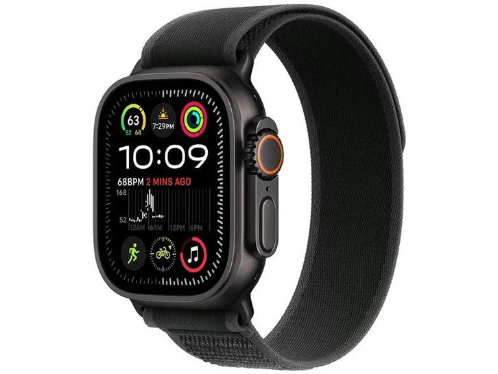 Apple Watch Ultra 2 - Smartwatch - 49mm Titanium - Zwart, Handtassen en Accessoires, Smartwatches, Zo goed als nieuw, Verzenden