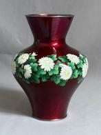 Vaas - Emaille, Metaal, Cloisonne - Japan - Zilveren montuur