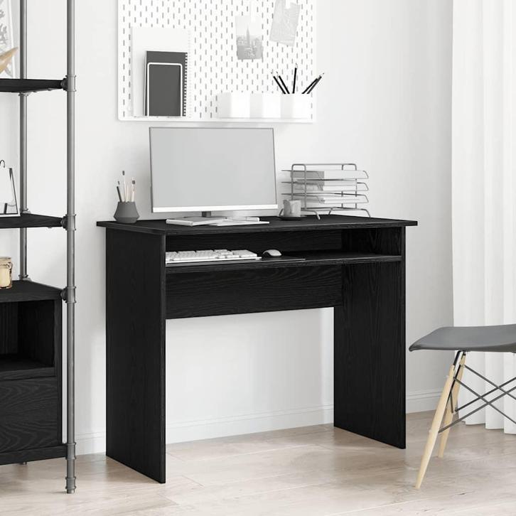 vidaXL Bureau 90x50x74 cm bewerkt hout zwart eikenkleur, Huis en Inrichting, Bureaus, Nieuw, Verzenden