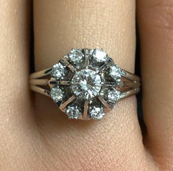 Zonder Minimumprijs - Ring - 18 karaat Witgoud - 0.54ct. tw.