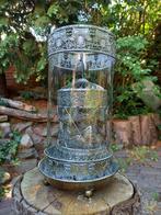 Lantaarn - Spinning Candle Lantern - 34cm - Glas, Metaal, Antiek en Kunst
