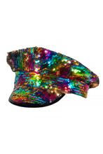 Pet Regenboog Goud Kapiteinspet Zonneklep Gouden Pailletten, Ophalen of Verzenden, Nieuw