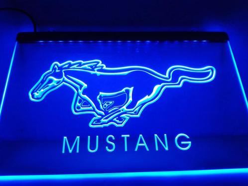 Mustang neon bord lamp LED cafe verlichting reclame lichtbak, Huis en Inrichting, Lampen | Overige, Nieuw, Verzenden