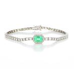 Armband - 18 karaat Witgoud, HRD-certificaat Diamant, Handtassen en Accessoires, Armbanden, Nieuw