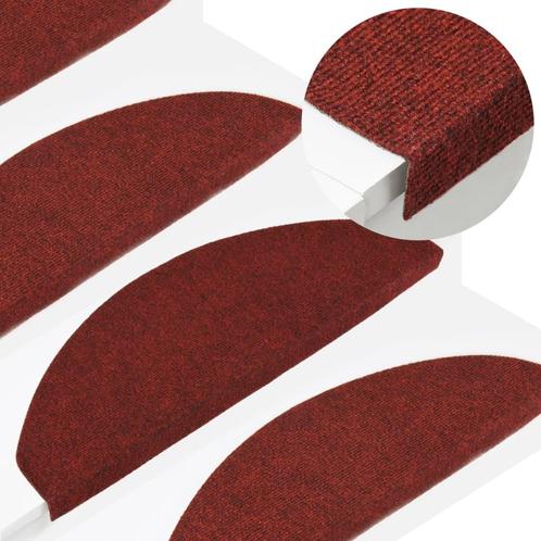 vidaXL Trapmatten zelfklevend 15 st 65x22,5x3,5 cm rood, Doe-het-zelf en Bouw, Ladders en Trappen, Nieuw, Verzenden