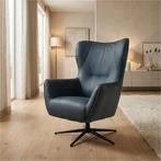 Leren draaifauteuil Leaf Duo - Kenia Denim en Toledo Marine, Ophalen of Verzenden