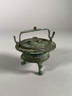 Oud-Romeins Brons Rituele kookpot gebruikt voor het koken
