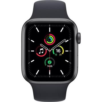 Apple Watch SE 44mm | Zwart Aluminium | zwarte Sportband
