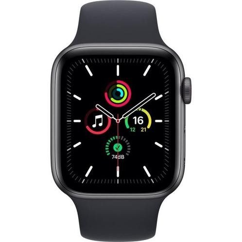 Apple Watch SE 44mm | Zwart Aluminium | zwarte Sportband, Handtassen en Accessoires, Overige Accessoires, Zo goed als nieuw, Ophalen of Verzenden