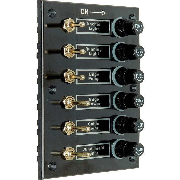 Schakelpaneel Boot 12V met 6 Schakelaars 113x160mm, Watersport en Boten, Accessoires en Onderhoud, Nieuw, Ophalen of Verzenden