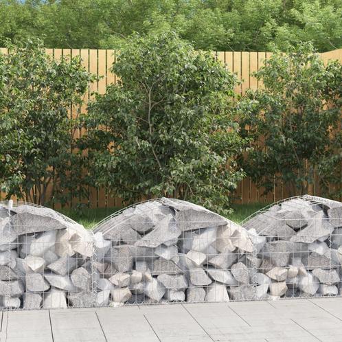 vidaXL Schanskorf gewelfd 100x50x40/60 cm gegalvaniseerd, Tuin en Terras, Bloempotten, Nieuw, Verzenden