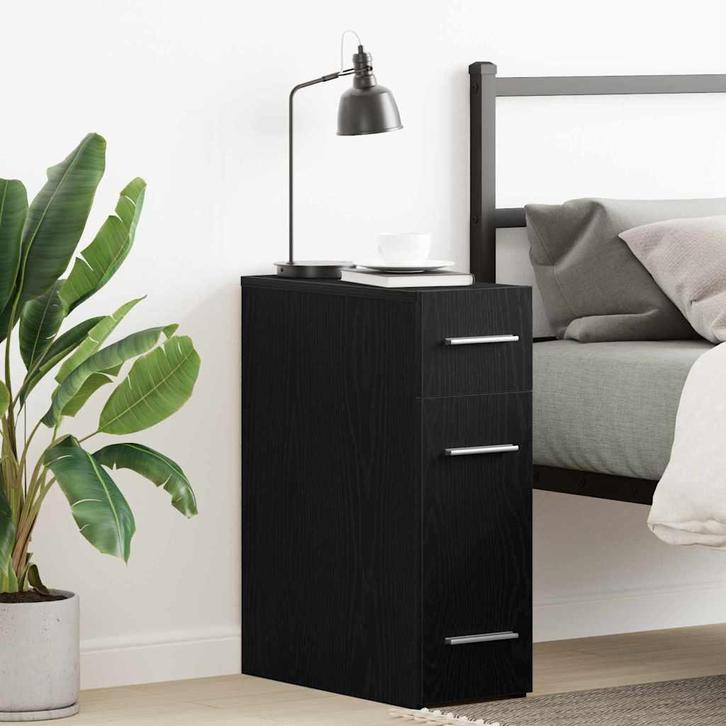 vidaXL Apothekerskast Zwart eiken 20 x 45.5 x 60 cm Bewerkt, Huis en Inrichting, Kasten | Overige, Nieuw, Verzenden