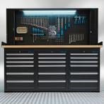 Datona Werkbank PRO – eiken werkblad – 18 lades –, Doe-het-zelf en Bouw, Ophalen of Verzenden, Nieuw