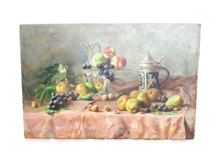 Duitse school (XIX) - Stilleven met fruit, Antiek en Kunst, Kunst | Schilderijen | Klassiek