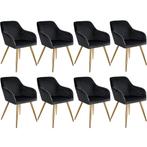 tectake Eetkamerstoel Marilyn fluweellook, gouden poten - zw, Huis en Inrichting, Stoelen, Verzenden, Nieuw