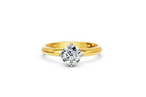 Zonder Minimumprijs - Ring - 14 karaat Geel goud - 1.05ct., Handtassen en Accessoires, Ringen