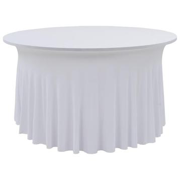 vidaXL 2 st Tafelhoezen stretch met rok 150x74 cm wit, Verzenden