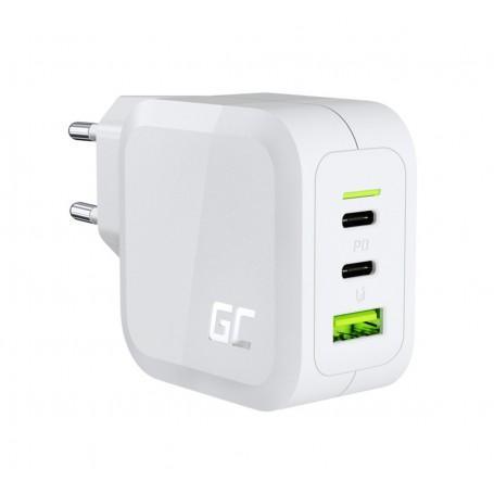 GREEN CELL 65W 2x USB-C PD 1x USB QC 3.0 PowerGaN Wit, Télécoms, Télécommunications Autre, Envoi