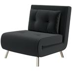 Tuinstoel - Ligstoel met knoopdetails - Linnenlook - Zwart, Huis en Inrichting, Slaapkamer | Slaapbanken, Ophalen of Verzenden